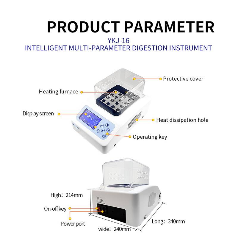 Qiujing LCD ajustável temperatura e tempo desempenho de isolamento de alta precisão digestor inteligente YKJ-16 Qiujing LCD ajustável temperatura e tempo desempenho de isolamento de alta precisão digestor inteligente YKJ-16